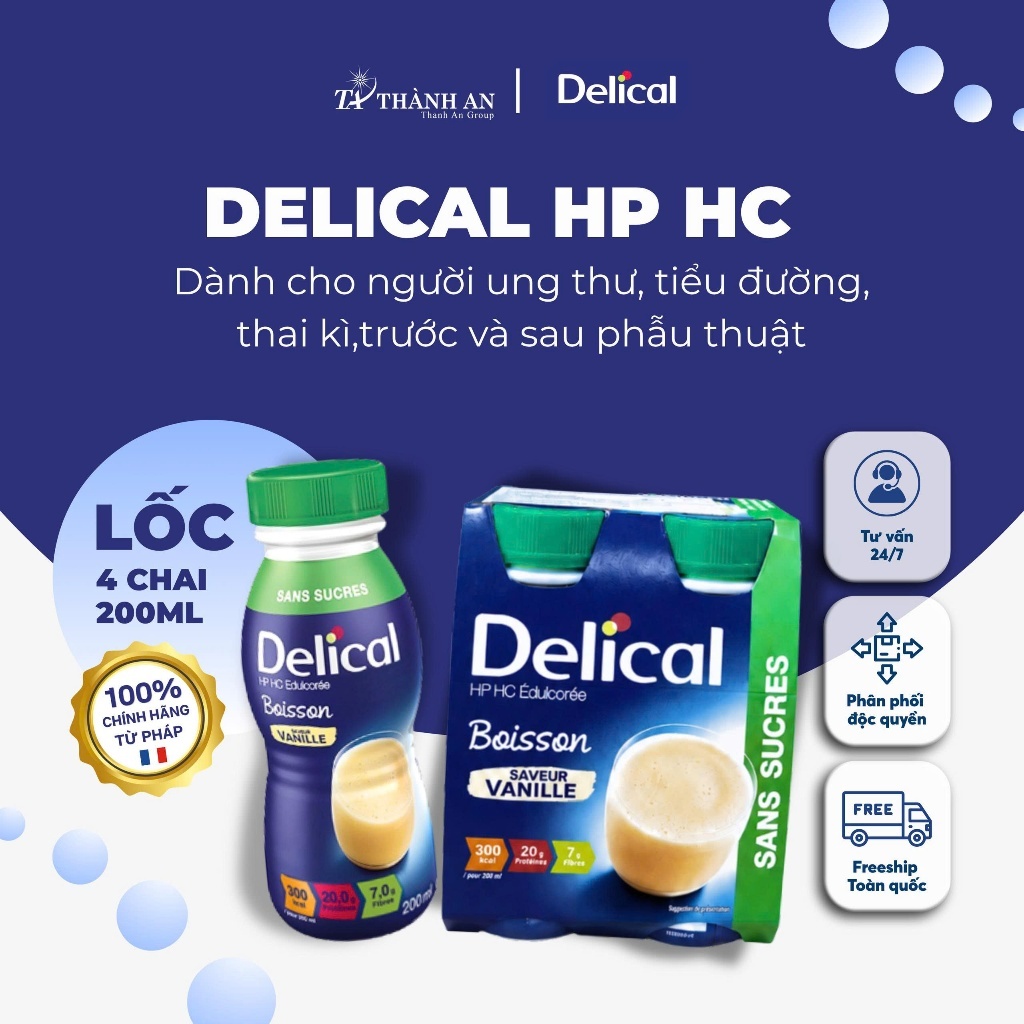 1 Lốc Delical 20g Dinh Dưỡng Dành Cho Người Ung Thư, Tiểu Đường, Người Trước Và Sau Phẫu Thuật.