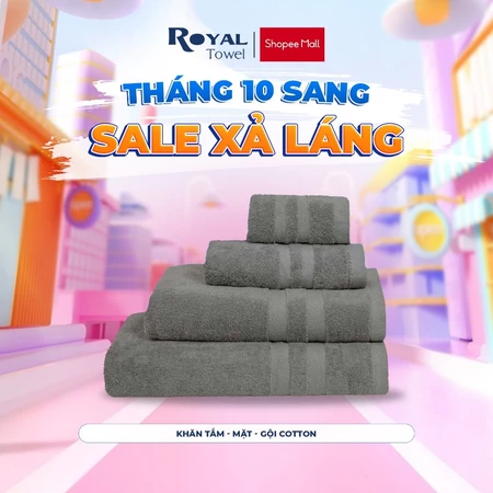 Khăn Tắm, Khăn Gội, Khăn Mặt Royal Towel Sợi Cotton Mềm Mịn, Thấm Hút Tốt, Không Xổ Lông, Không Phai Màu