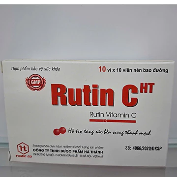 Viên uống Rutin C HT giúp ngăn ngừa chảy máu do tính bền thành mạch kém và tăng cường sức đề kháng cho cơ thể