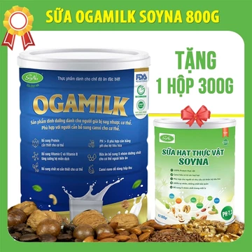 Sữa hạt Ogamilk Soyna 800g chính hãng tặng kèm 1 hộp Sữa hạt thực vật 300g