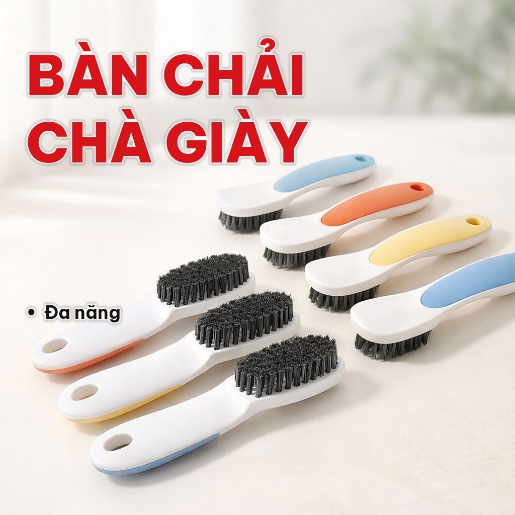 (COMBO 5) Bàn Chải Vệ Sinh Giày Dép Đa Năng, Bàn Chải Chà Giày Dép Tay Cầm Dày Chống Trơn, Làm Sạch Quần Áo