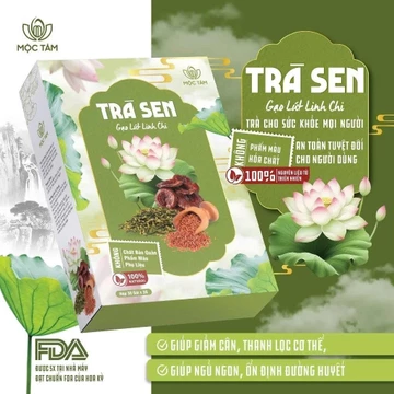 Trà Sen Gạo Lứt Linh Chi 90g – Trà Túi Lọc Hộp 30 Gói x 3g, Hương Thơm Dịu Nhẹ | Phố Núi Store