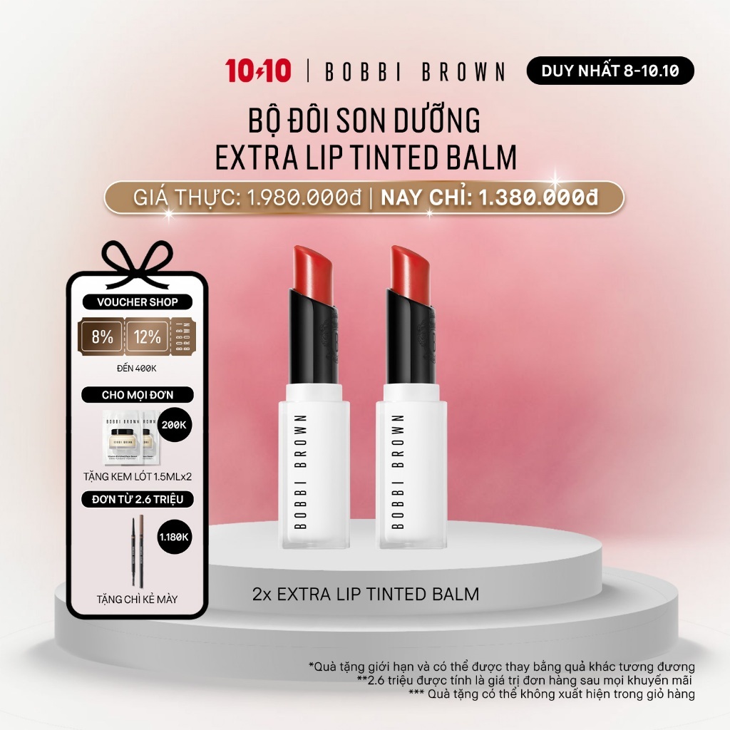 [ĐỘC QUYỀN 8-10.10] Bội đôi Son Dưỡng Bobbi Brown Extra Lip Tinted Balm