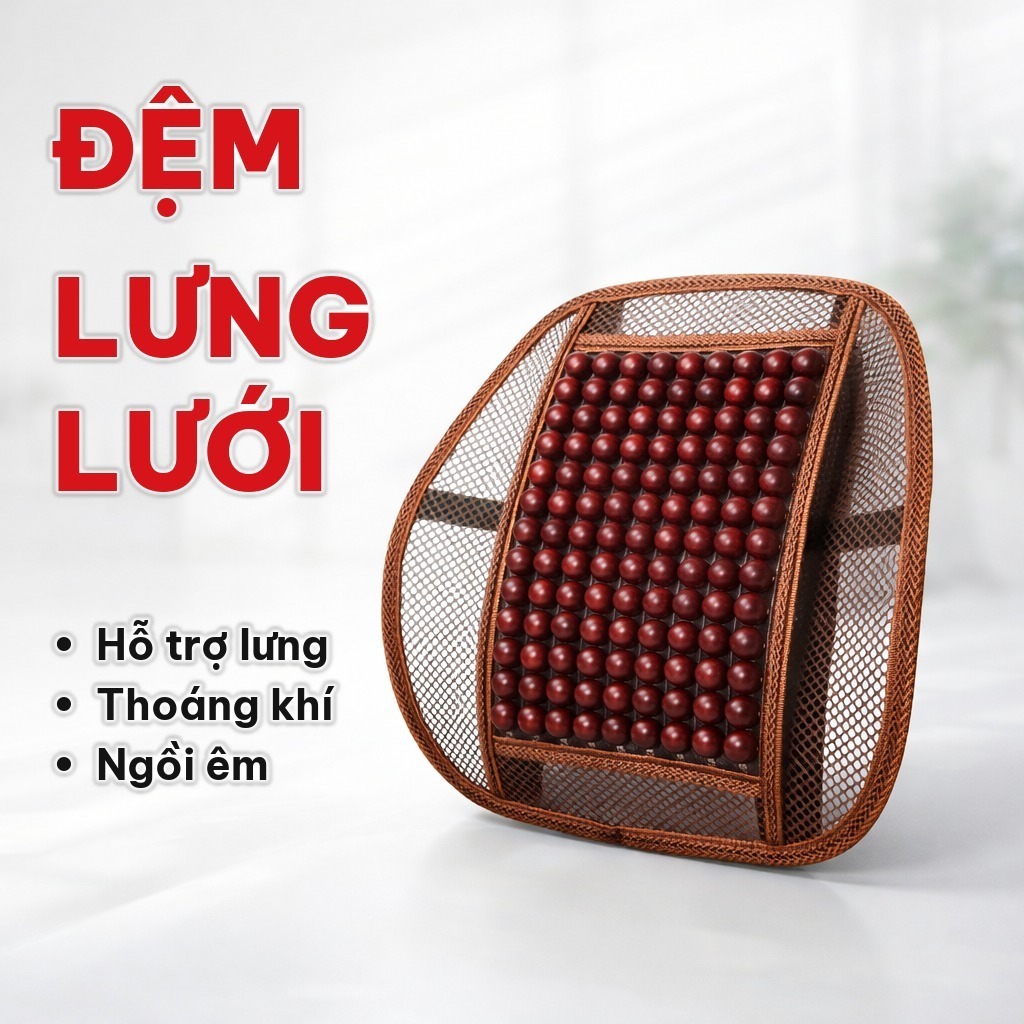 Đệm Lưng Lưới Đa Năng Thoáng Khí, Tấm Lưới Tựa Lưng Ghế Ô Tô Văn Phòng Hỗ Trợ Cột Sống, Giảm Đau Lưng