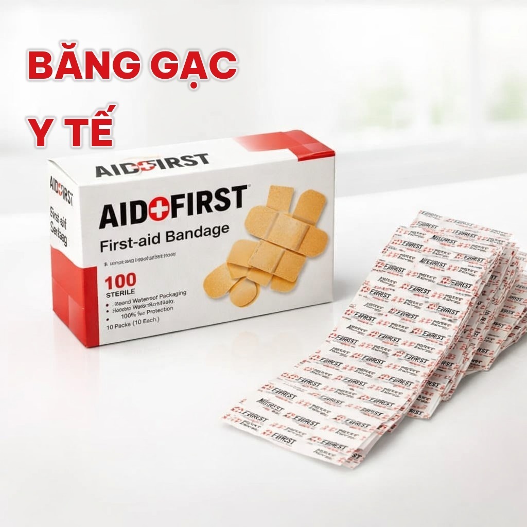 Hộp 100 Miếng Băng Gạc Y Tế Nhiều Kích Cỡ, Băng Gâu Cá Nhân Dán Vết Thương, Chống Nhiễm Khuẩn, Dễ Sử Dụng