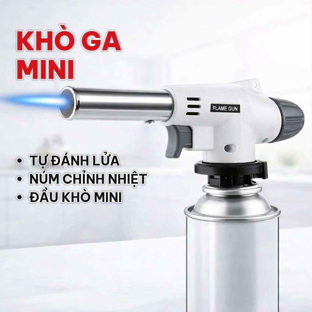 Máy Khò Gas Tự Động Đánh Lửa, Có Núm Điều Chỉnh Nhiệt Độ - Đèn Khò Ga Dùng Nấu Ăn, Nhóm Lửa Trong Gia Đình