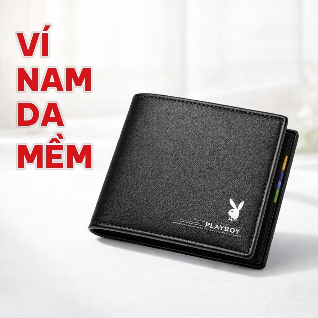 Ví Nam Da Mềm Dáng Ngang, Bóp Nam Da PU Nhiều Ngăn Có Khóa, Đựng Tiền Giấy Tờ Và Thẻ Tiện Lợi Cho Phái Mạnh
