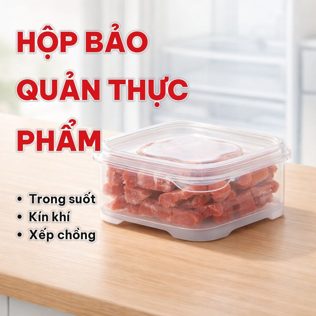 [COMBO 10] Hộp Nhựa Bảo Quản Thức Ăn 350ml, Hộp Đựng Thực Phẩm Trong Suốt, Nhựa PP Xếp Chồng Gọn Tủ Lạnh