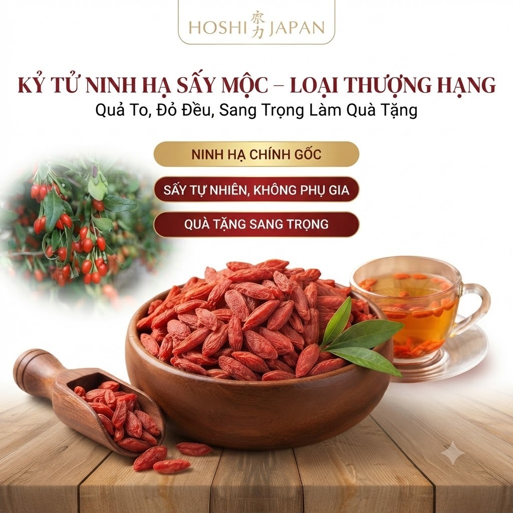 100g Kỷ Tử Ninh Hạ Sấy Mộc Hoshi Japan – Tuyển Chọn Phân Loại Kỹ Lưỡng , Chuẩn Vip Loại 1