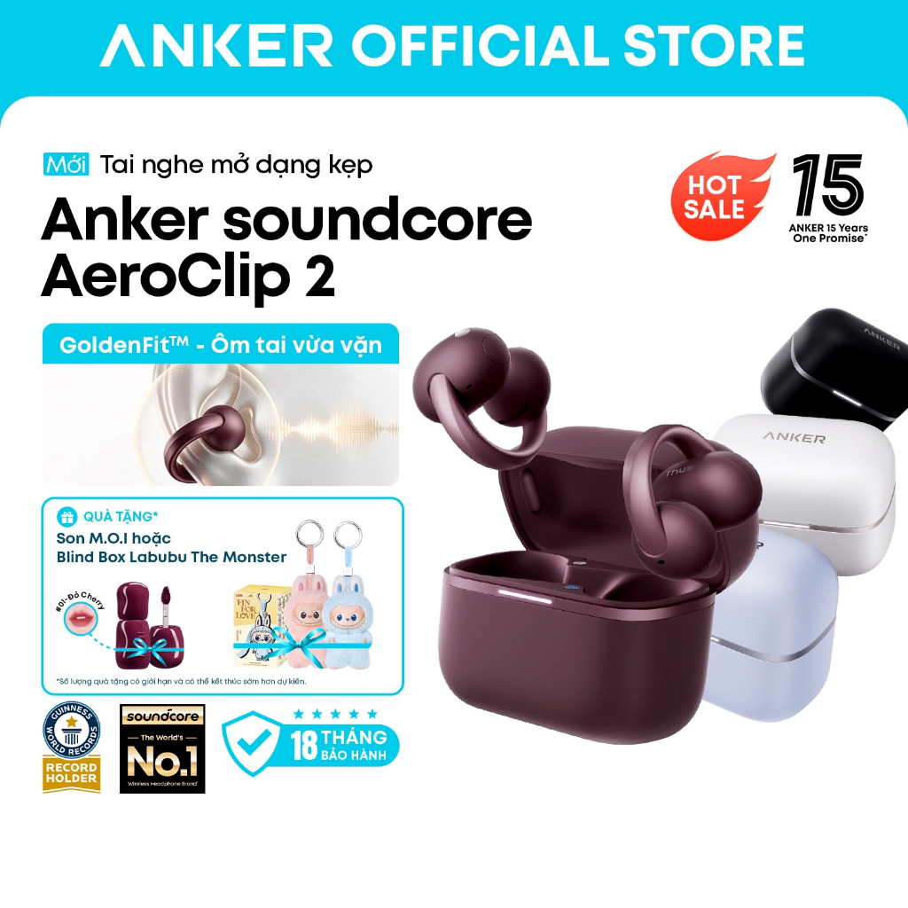 [New] Tai nghe dạng kẹp Anker soundcore AeroClip 2, gọi rõ giảm ồn, âm thanh Hi-Res LDAC, pin 32H, chống nước IP57 | BigBuy360 - bigbuy360.vn
