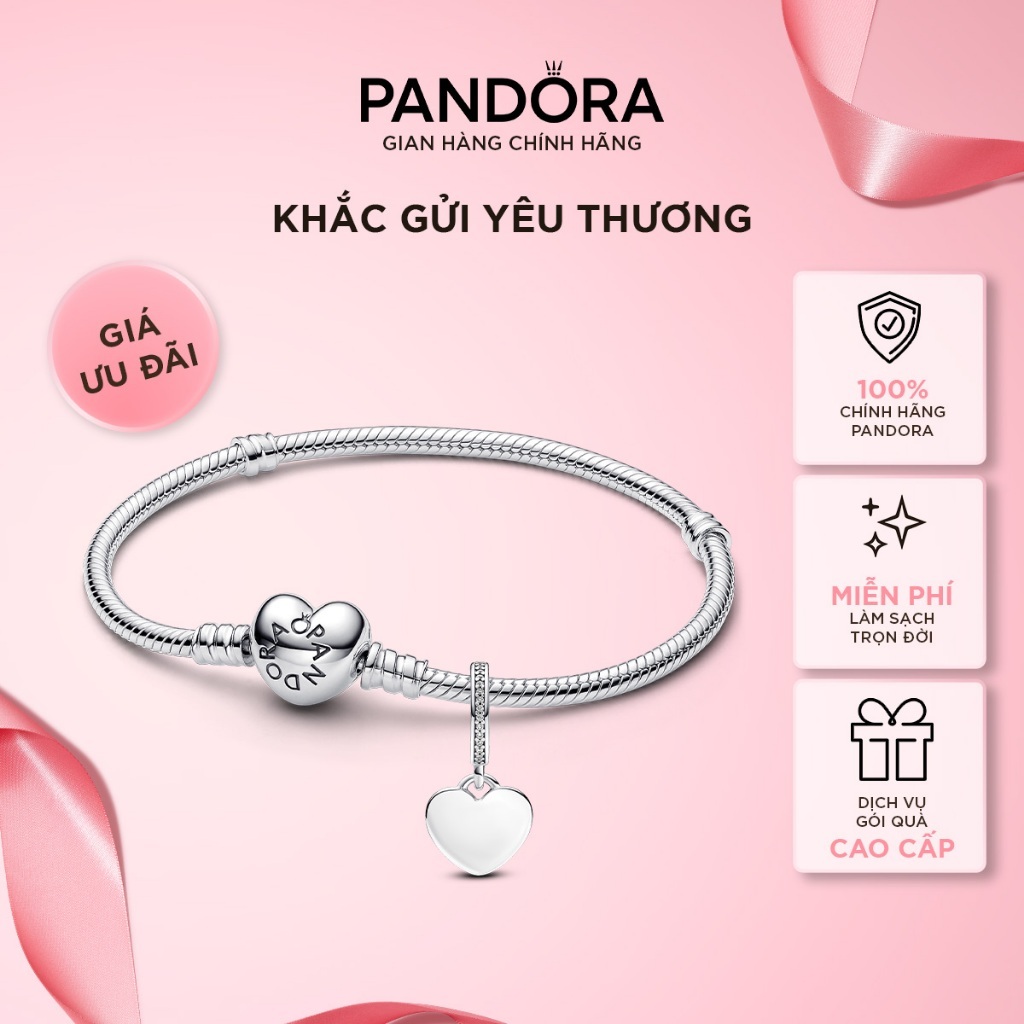 Bộ Vòng Charm Pandora Khắc Gửi Yêu Thương - Engraved with Love
