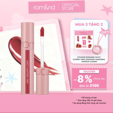 Son Tint Lì Bóng Hàn Quốc Romand Juicy Lasting Tint 5.5g - Căng Mọng Tự Nhiên, Lâu Trôi