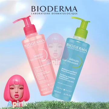 Gel rửa mặt tạo bọt Bioderma Sebium Gel Moussant 200ml / Gel rửa mặt tạo bọt cho da nhạy cảm Bioderma Sensibio Gel