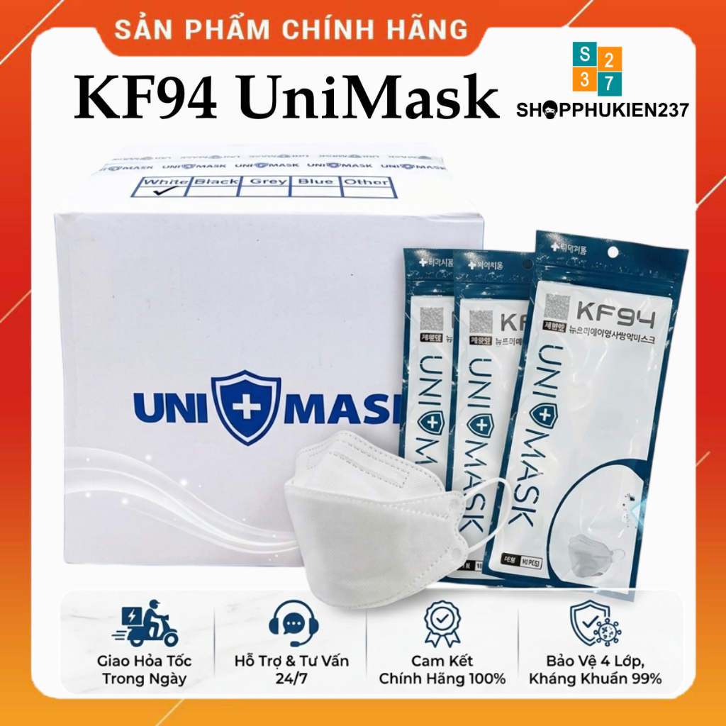 [SET 100 Cái] Khẩu trang KF94 Uni Mask 4D 4 lớp chống bụi hàng chính hãng kiểu dáng Hàn Quốc siêu đẹp