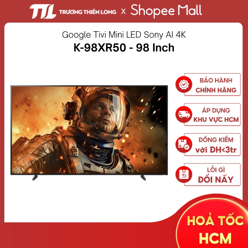 K-98XR50 - Google Tivi Mini Led Sony Ai 4K 98 Inch K-98XR50 [FREESHIP HCM][Miễn Phí Lắp Để Bàn HCM]