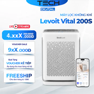 [Hỏa Tốc 2H] Máy Lọc Không Khí Levoit Vital 200S 94m2 | Levoit Vital Pro 55m2, Khử Mùi - Kết Nối App