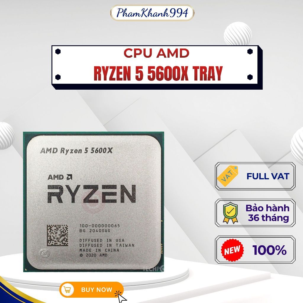 [Sản phẩm new Full Vat ] Chip xử lí CPU AMD Ryzen 5 5600x tray new-Bh 36 tháng | BigBuy360 - bigbuy360.vn
