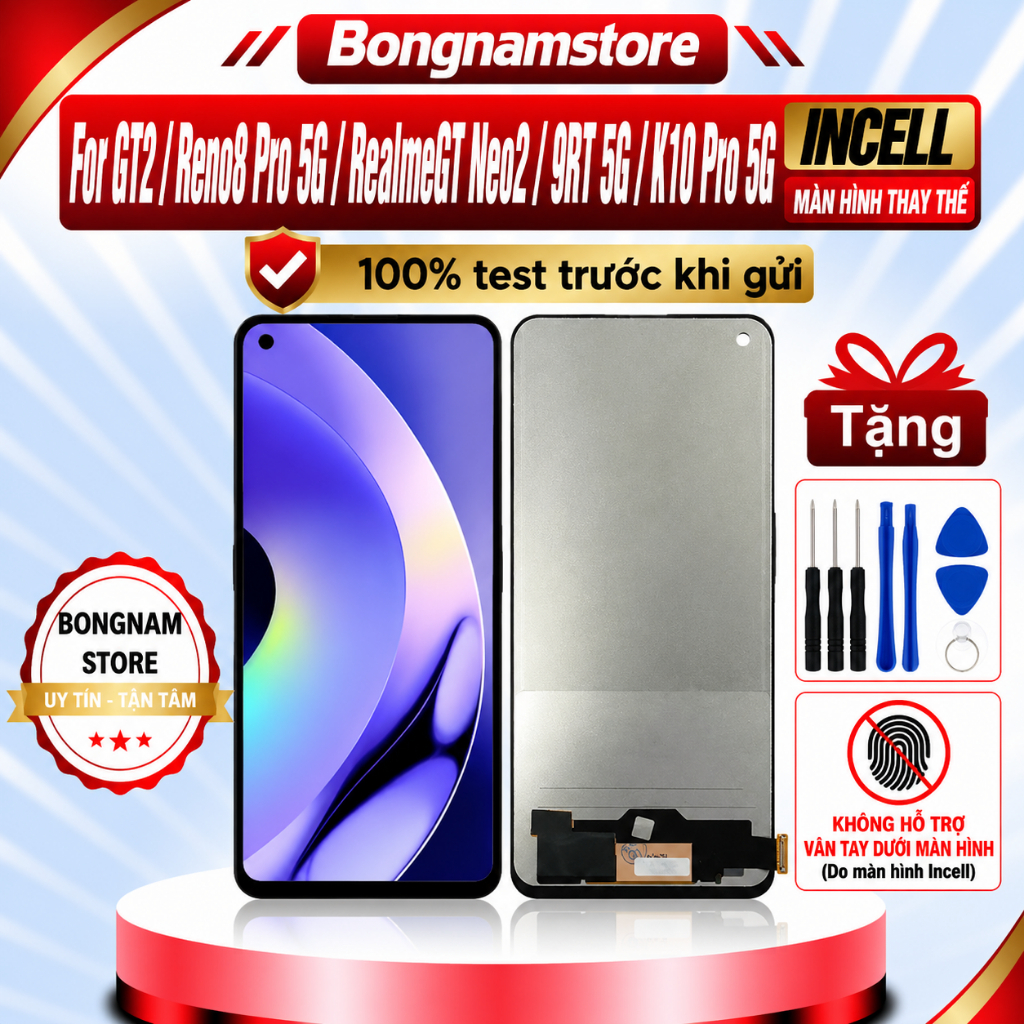 Màn hình thay thế cho Realme GT 2 / GT Neo2 / OPPO Reno8 Pro 5G / OnePlus 9RT | Bongnamstore