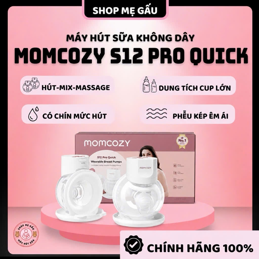 Máy hút sữa Momcozy s12 Pro Plus tai thỏ (màu trắng) - Bảo hành 2 năm