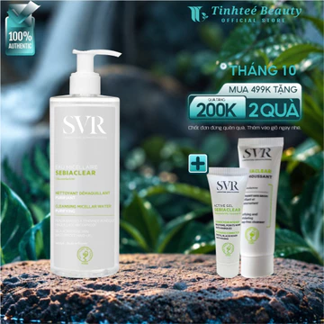 Nước tẩy trang svr cho da dầu mụn, làm sạch và dịu nhẹ SVR Sebiaclear Eau Micellaire 400ml