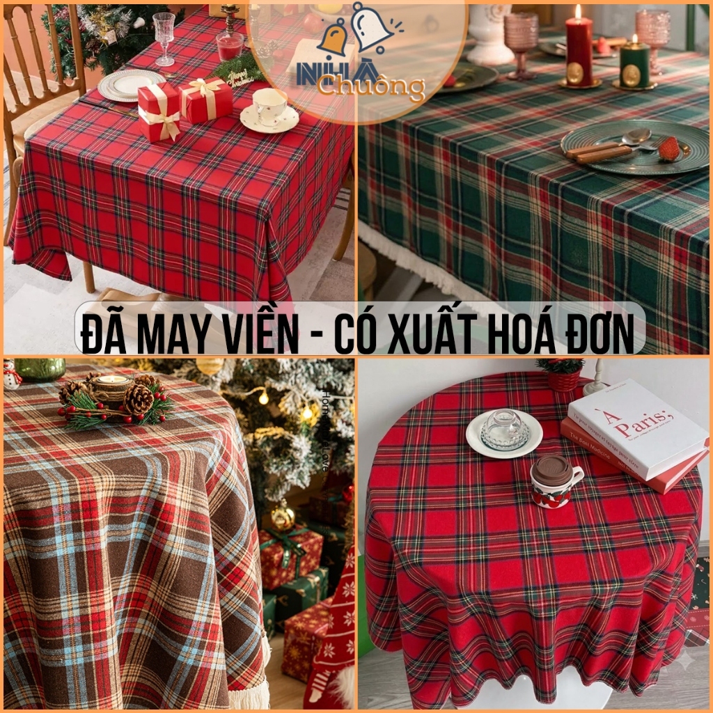 Khăn Trải Bàn Noel 2027, Khăn Trải Bàn Giáng Sinh Trang Trí Noel 2027, Decor Quán Cafe, Lớp Học