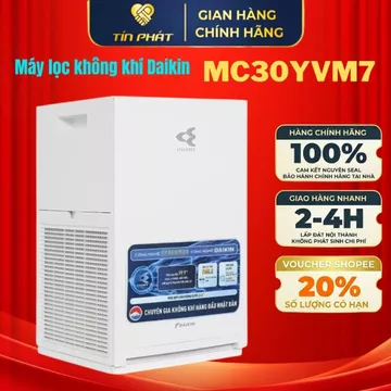 [ Miễn phí giao lắp HN ] Máy lọc không khí Daikin MC30YVM7 25W lọc được bụi mịn PM2.5, PM0.3 cho phòng dưới 30m2