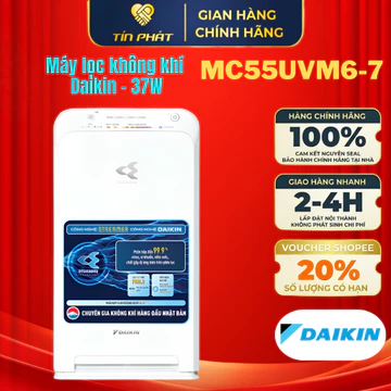 [ Miễn phí giao lắp HN ] Máy lọc không khí Daikin MC55UVM6-7 37W lọc được bụi mịn PM2.5, PM0.3 cho phòng dưới 50m2