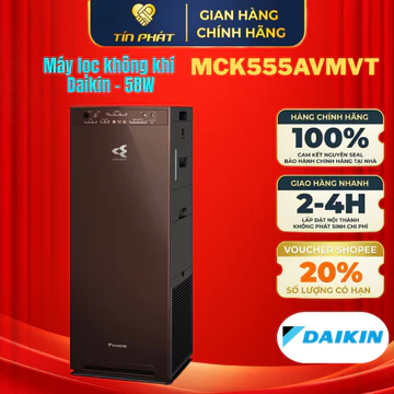 [ Miễn phí giao lắp HN ] Máy lọc không khí tạo ẩm Daikin MCK555AVMVT 58W lọc bụi mịn PM2.5, PM0.3 cho phòng dưới 50m2