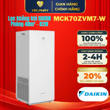 [ Miễn phí giao lắp HN ] Máy lọc không khí tạo ẩm Daikin MCK70ZVM7-W 82W lọc bụi mịn PM2.5, PM0.3 cho phòng dưới 60m2