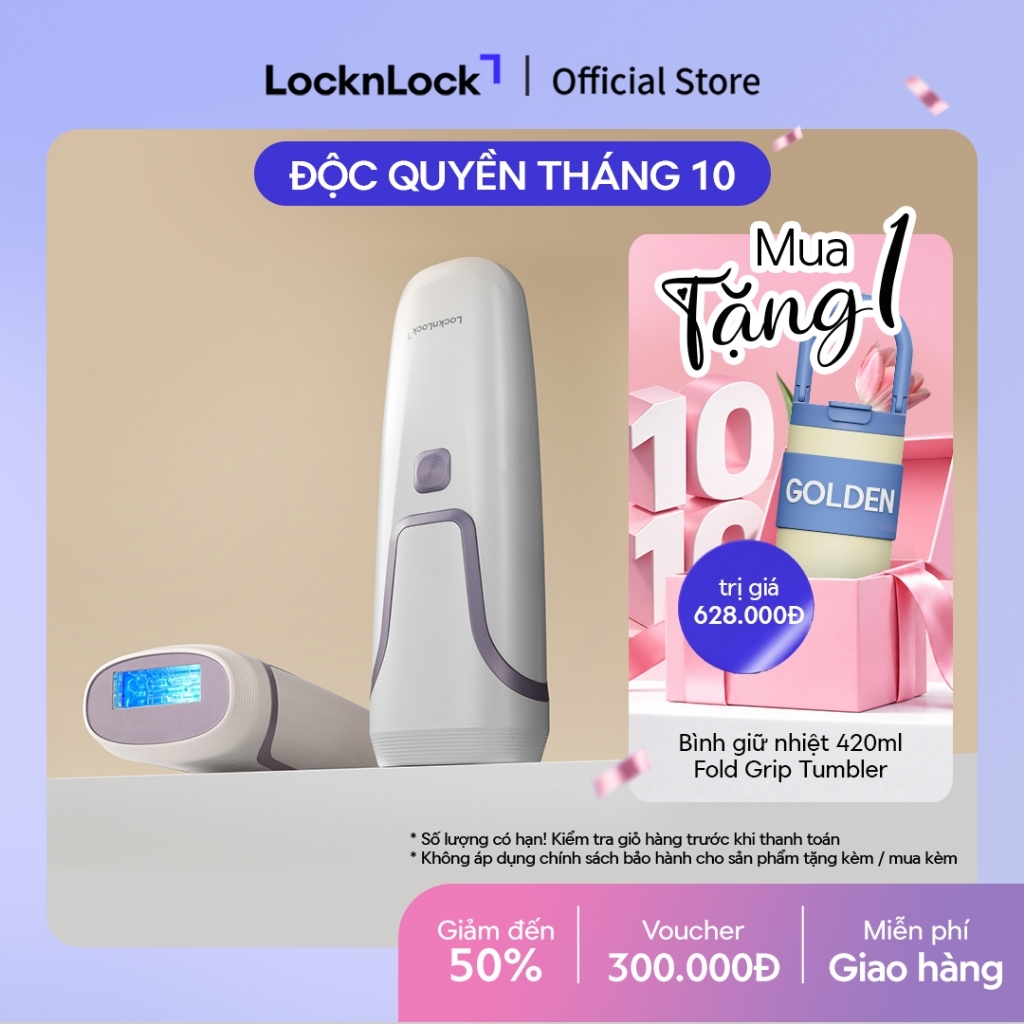 Máy triệt lông LocknLock IPL Sapphire Cooling Hair Removal Device ENC312IVY