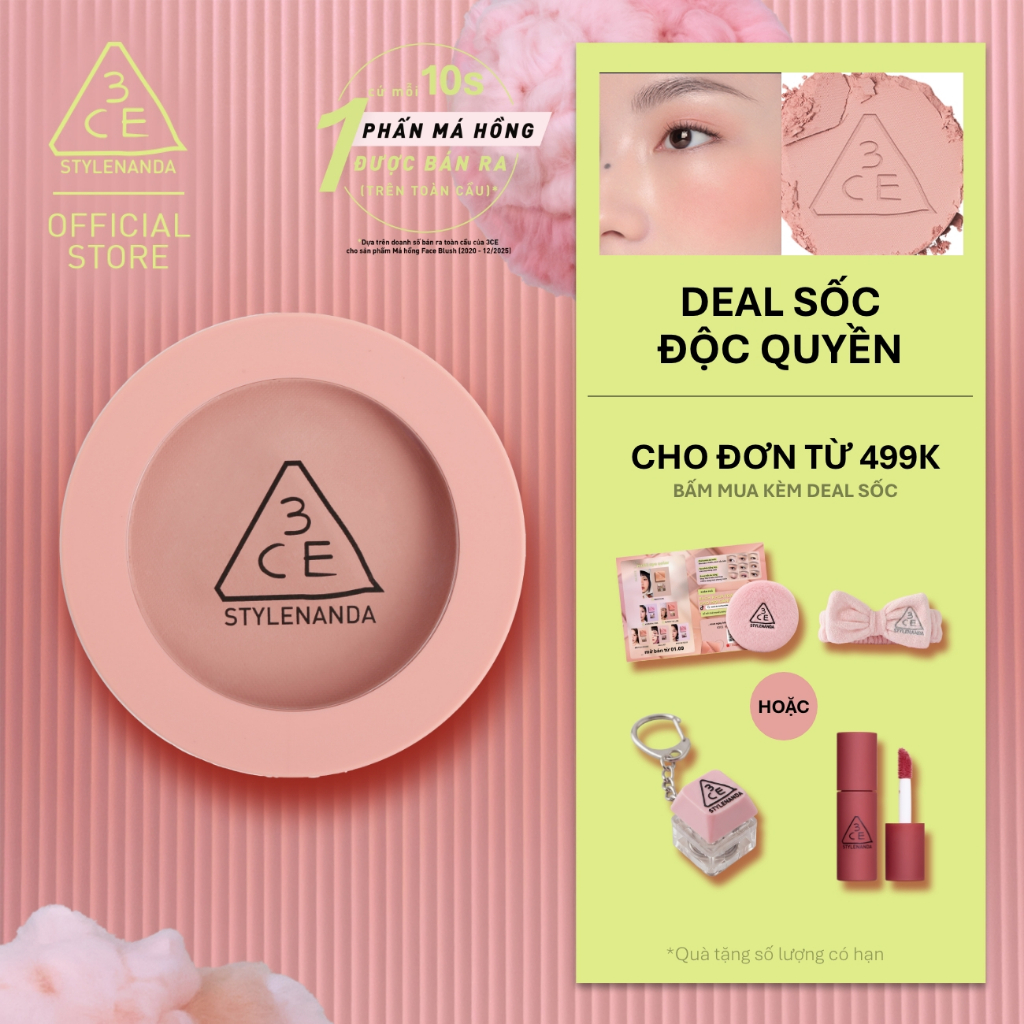 [CÓ MÀU MỚI] Phấn Má Hồng Mịn Lì 3CE Face Blush