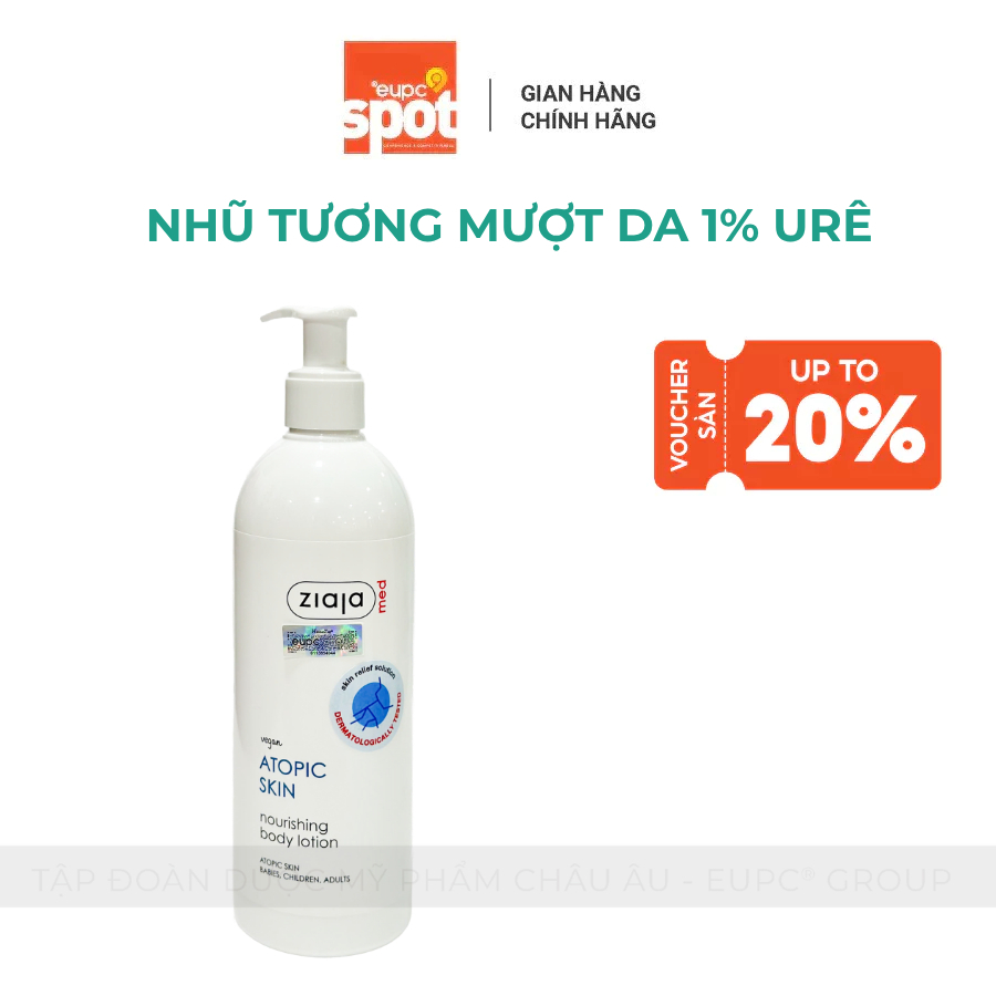 Nhũ tương Mượt da toàn thân 1% Urê Ziaja Med 400ml (Bao bì có thể thay đổi tuỳ lô sản xuất)