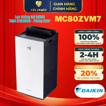 [ Miễn phí giao lắp HN ] Máy lọc không khí Daikin MC80ZVM7 lọc được bụi mịn PM2.5, PM0.3 cho phòng dưới 70m2