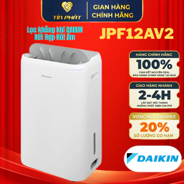 [ Miễn phí giao lắp HN ] Máy hút ẩm kết hợp lọc không khí Daikin JPF12AV2 lọc bụi mịn PM2.5, PM0.3, hút ẩm 25L