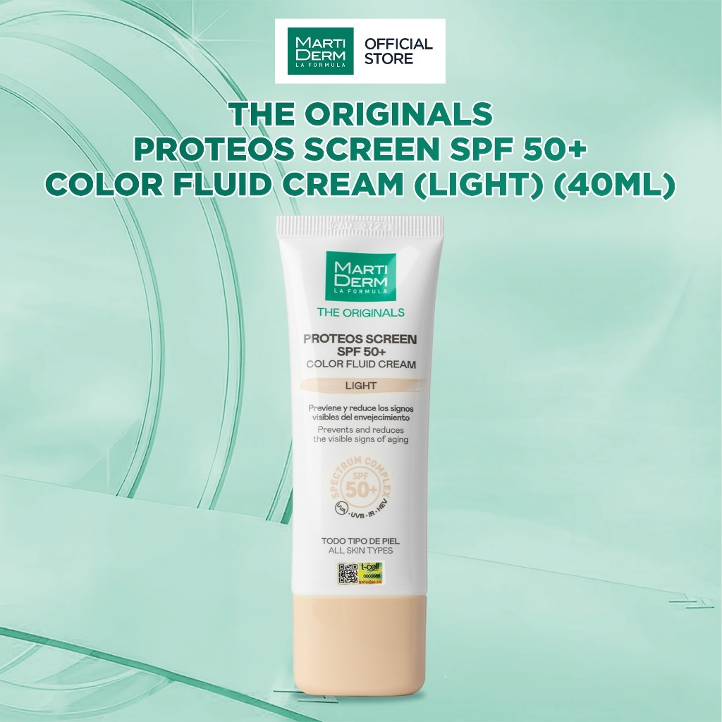 Kem Chống Nắng MartiDerm The Originals Proteos Screen SPF 50+ Color Fluid Cream (Light) (40ml)