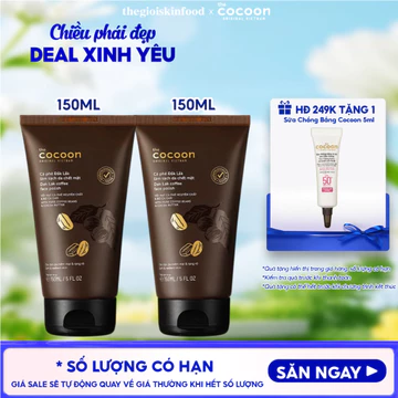 Combo Cocoon 2 kem tẩy da chết mặt Cocoon chiết xuất cà phê Đắk Lắk Dak Lak Coffee Face Polish 150ml