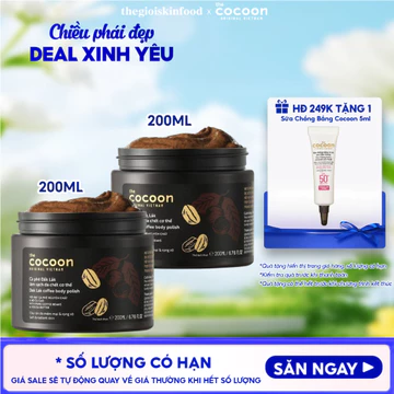 Combo Cocoon 2 Tẩy Da Chết Body Cocoon Chiết Xuất Cà Phê Dak Lak Coffee Body Polish 200ml