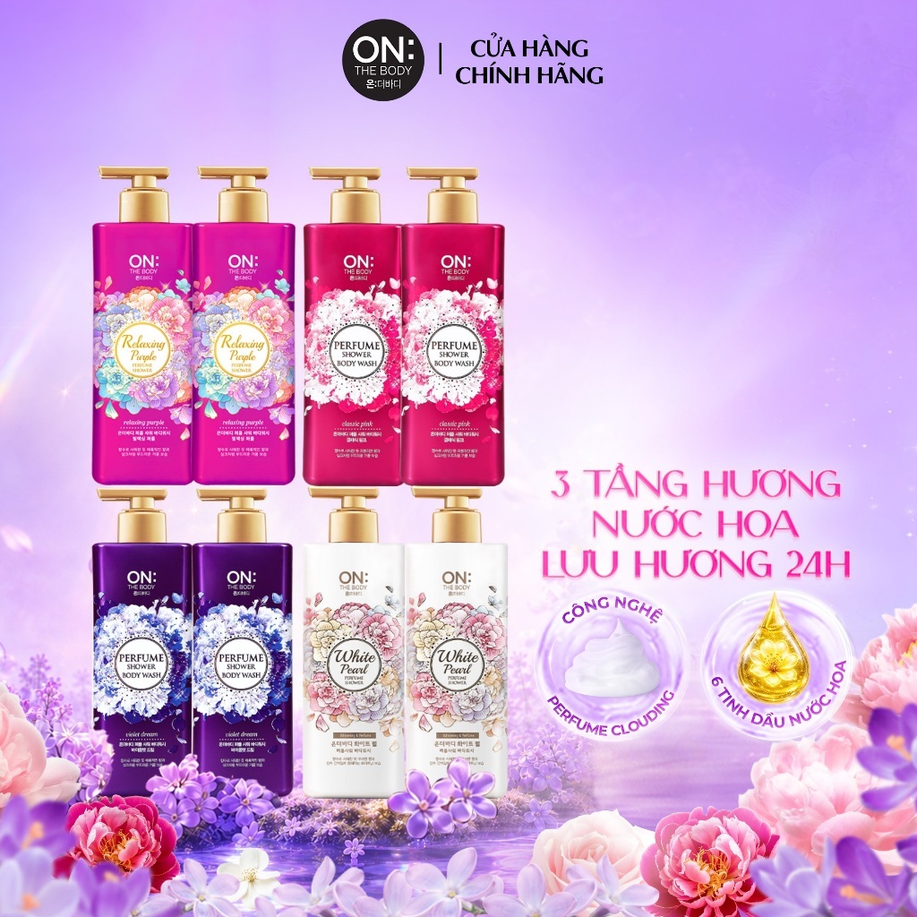 [CHÍNH HÃNG ĐỘC QUYỀN] Combo 2 Sữa tắm Nước hoa 3 tầng hương On: The Body Hương lưu hương 24h, da ẩm mịn 500g