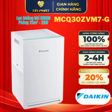 [ Miễn phí giao lắp HN ] Máy lọc không khí Daikin MCQ30ZVM7-G 25W lọc được bụi mịn PM2.5, PM0.3 cho phòng dưới 30m2
