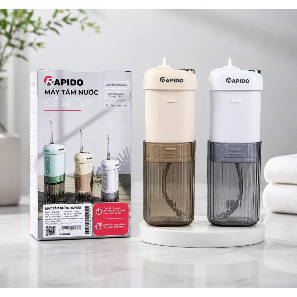 Tăm nước Rapido - Giải pháp an toàn cho răng miệng - 3 màu lựa chọn - Bảo hành 12 tháng