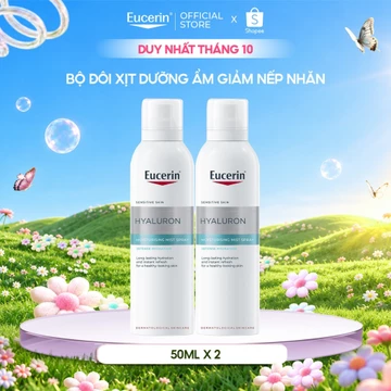 [Tuấn Dương x Eucerin] Bộ 2 Xịt dưỡng ẩm cho da nhạy cảm Eucerin Hyaluron Moisturizing Mist Spray 50mlx2