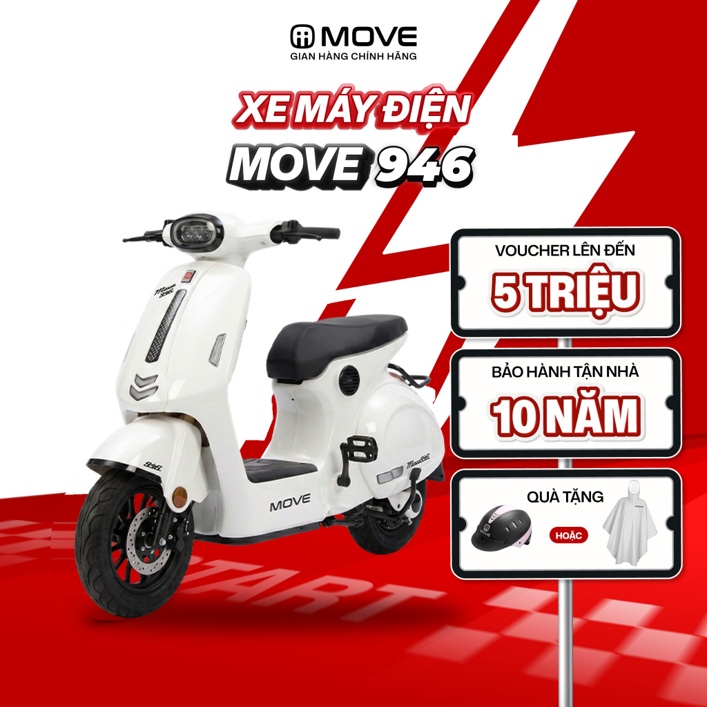 [CHỈ GIAO NAM TRUNG BỘ VÀ NAM BỘ] Xe Điện MOVE 946   - Đi tới 70km/sạc, Không Cần Bằng Lái