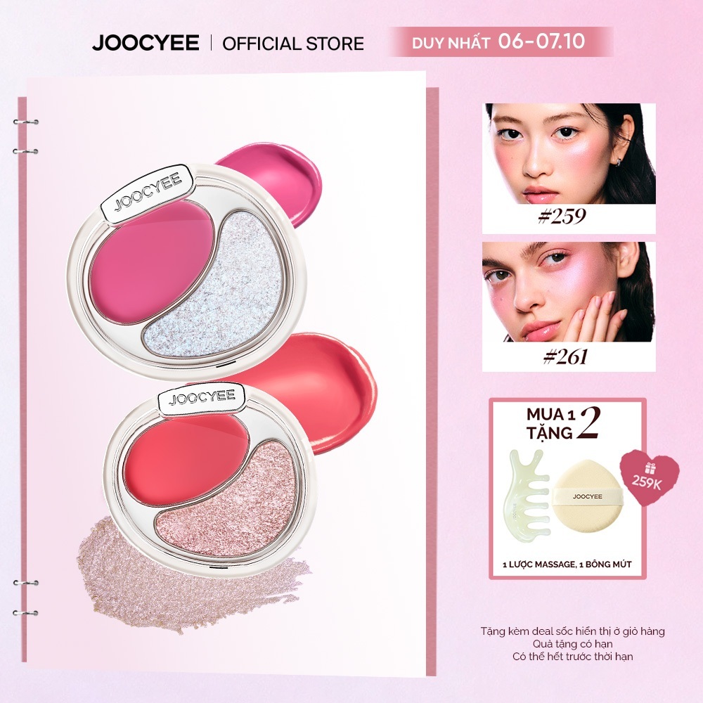[NEW] Kem má hồng 2 màu JOOCYEE Cream Blush & Highlighting Duo mịn mướt dễ tán bắt sáng