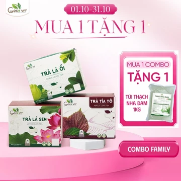 Combo Family Goce (1 hộp Trà lá ổi 40g, 1 hộp Trà tía tô 40g, 1 hộp Trà lá sen 40g)