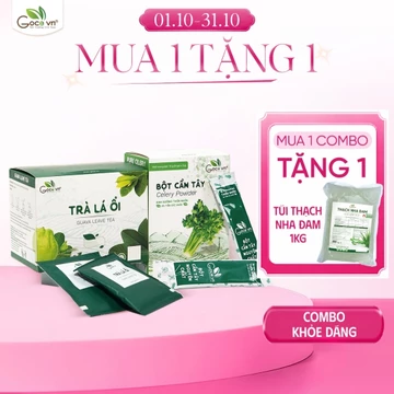 Combo Khỏe dáng, Đẹp da (1 hộp Trà lá ổi túi lọc 40g, 1 hộp Bột cần tây 72g)