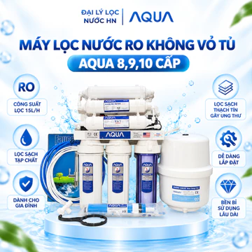Máy lọc nước RO không vỏ tủ AQUA 8 9 10 cấp lọc , máy lọc nước RO lắp gầm bếp chính hãng AQUA, Máy lọc nước không tủ