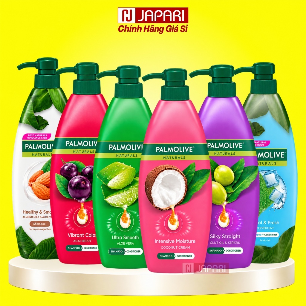 Dầu Gội Palmolive CHÍNH HÃNG -Dầu Gội Đầu 2in1 Gội Xả  Dưỡng Tóc Chiết Xuất Thiên Nhiên Sữa Dừa Olive Japari
