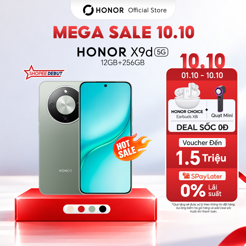 [ƯU ĐÃI ĐỘC QUYỀN] Điện Thoại HONOR X9d 5G 12GB + 256GB | Pin 8300mAh | Camera AI OIS 108 MP| BH 24 Tháng