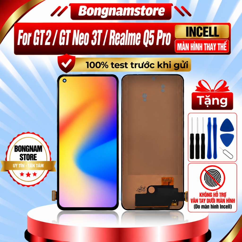 Màn hình thay thế cho Realme GT2 / GT Neo 3T / Realme Q5 Pro - Tặng keo B7000 | Bongnamstore