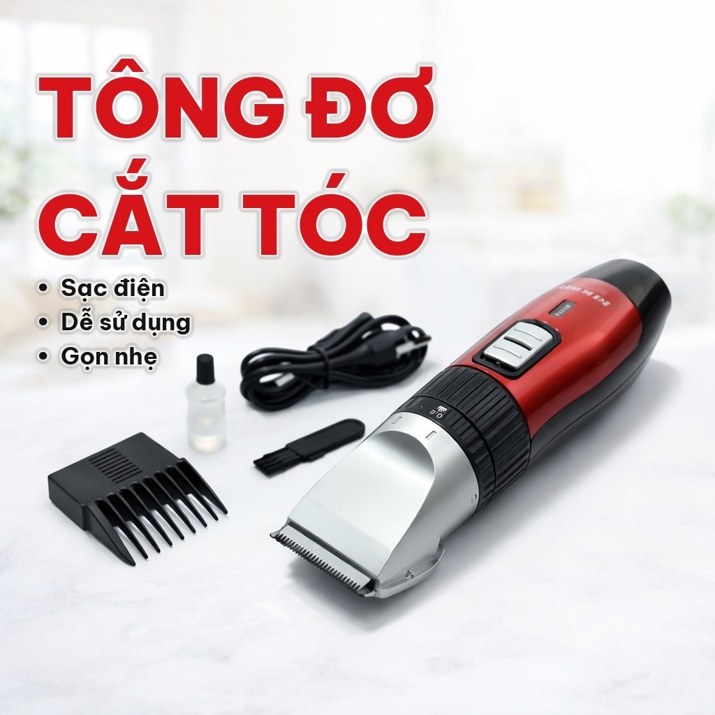 Tông Đơ Cắt Tóc Kemei Sạc Điện, Máy Cắt Tóc Gọn Nhẹ Dễ Sử Dụng, An Toàn Cho Trẻ Nhỏ Và Gia Đình Tại Nhà